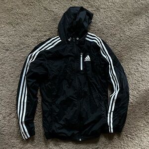 adidas Black Nylon Full Zip Track Jacket